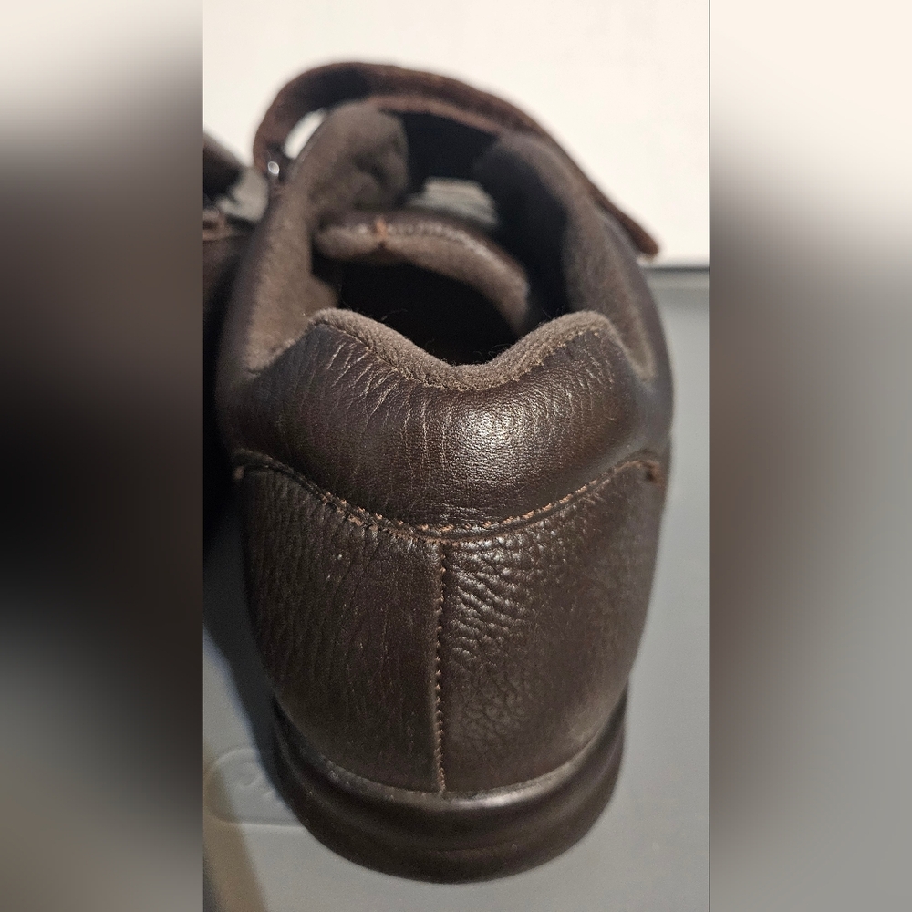 PW Minor Mens Shoes 9 Dark Brown Leather Velcro - Picture 9 of 12